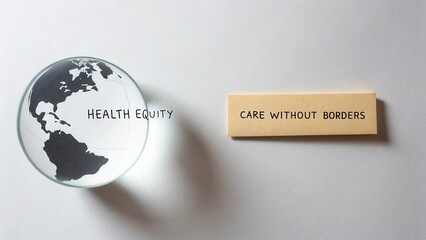 Global Health Equity Concept with Care Without Borders Message on Light Background for Social Justice Awareness