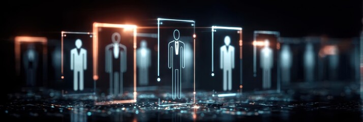 Modern recruitment workspace where employee profiles guide hiring decisions driven by human resource flow and hr management