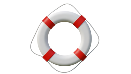 Lifebuoy life ring safety rescue equipment isolated on white