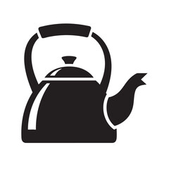 Obraz premium Classic stovetop whistling teakettle with curved spout isolated illustration