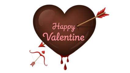 Happy valentine s day heart balloon isolated on transparent background