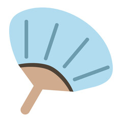 Illustration of a Light Blue Handheld Fan