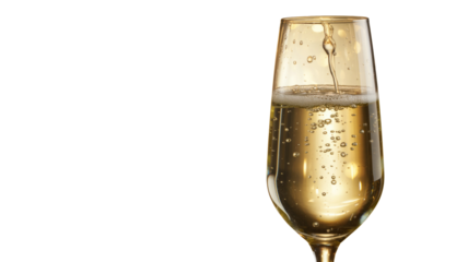 Champagne Pouring on Isolated Background
