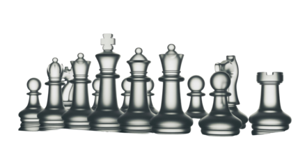 Chess Pieces on Transparent Background