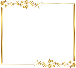 frame with leaves gold border Golden Border Warm Color Frame