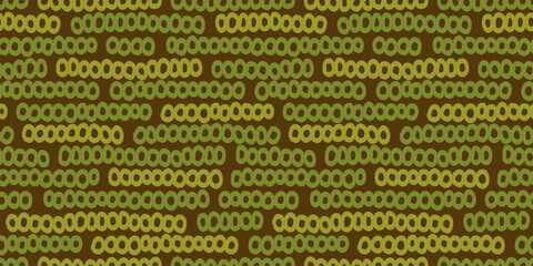 Hand-drawn Circle Line Seamless Pattern.手描き風円形ラインのシームレスパターン