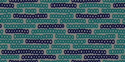 Hand-drawn Circle Line Seamless Pattern.手描き風円形ラインのシームレスパターン