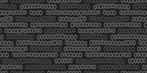Hand-drawn Circle Line Seamless Pattern.手描き風円形ラインのシームレスパターン