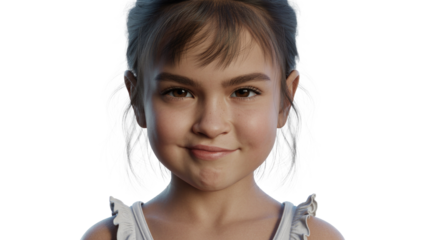 Cute Young Girl Portrait - Isolated