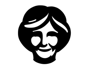 Fototapeta premium grandmother face icon, silhouette style logo 2 
