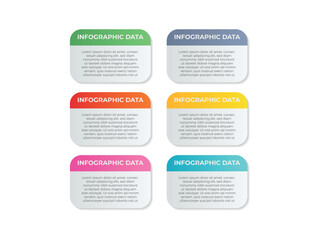 vector illustration infographic design template with 6 steps. Template for process, presentations, layout, banner, brochure.
