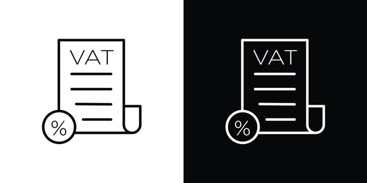 Value added tax VAT icon. Black illustration isolated for graphic and web design.
