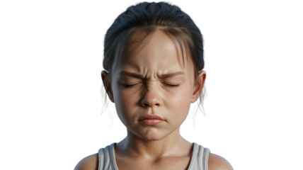 Frowning Girl Isolated