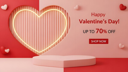 valentine day card with heart