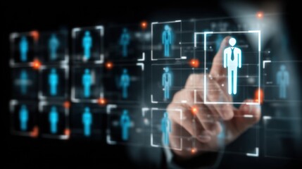 Recruitment architecture outlining employee placement through hiring fed by human resource insight and hr management