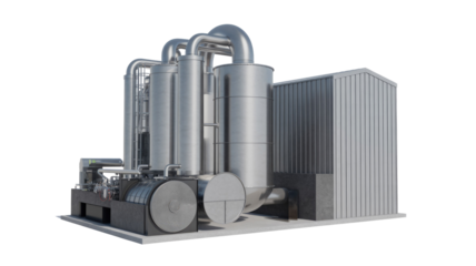 Industrial Plant on Transparent Background