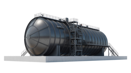 Industrial Tank with Stairs Isolated
