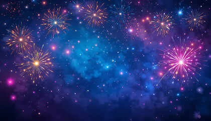 fireworks on the night sky
