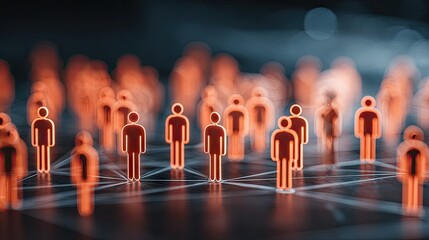 Abstract illustration of interconnected figures representing a community or network