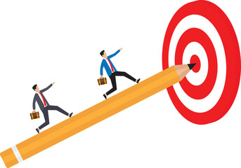 Creative challenge to reach goal and win business, idea and motivation to inspiration to achieve target concept
