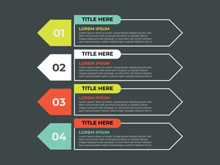 vector illustration infographic design template with 4 steps. Template for process, presentations, layout, banner, brochure.