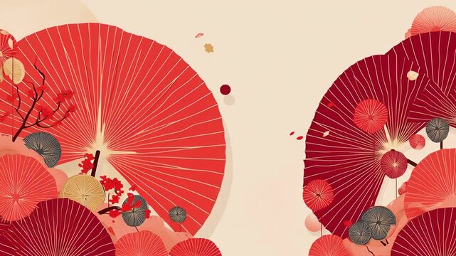 Lunar new year minimalist illustration style, soft gradient background, abstract festive elements, calm premium aesthetic, minimalist lunar new year