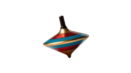Spinning Top Toy on Isolated Background