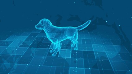Futuristic Digital Dog Anatomy Visualization with Veterinary Data Interface