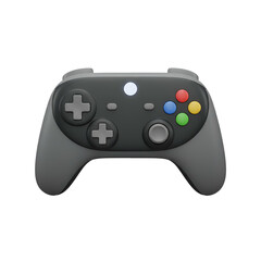 Black Game Controller with Colored Buttons.