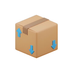 Obraz premium Brown Packaged Box with Fragile Arrows.