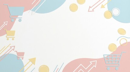 Shopping cart action digital marketplace graphic design colorful background creative perspective e-commerce concept for engaging user experience