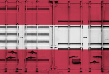 Shipping container with Austria national flag overlay