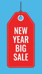 New year big sale discount shopping tag graphic