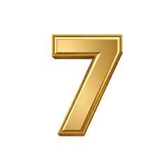 Golden Number Seven 3D Rendering.