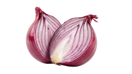Fresh Red Onion Halves isolated PNG with Transparent Background