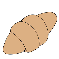 Obraz premium Croissant food bread simple illustrationクロワッサン 食べ物 パン シンプル イラスト