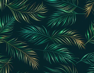 seamless pattern of green leaves