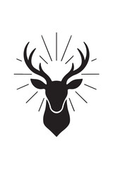 Radiant deer emblem silhouette perfect for spiritual inspirational designs.