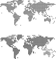 Fototapeta premium A black and white image of the world is shown in two different views