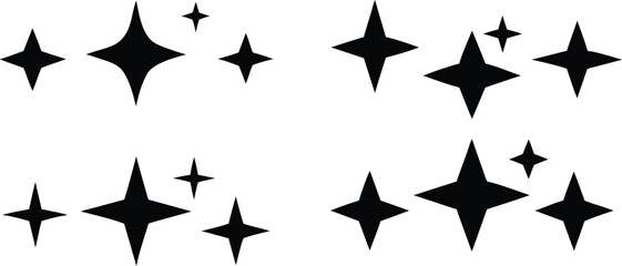 A series of black stars are arranged in a grid. The stars are all the same size and are evenly spaced apart. Scene is one of simplicity and order