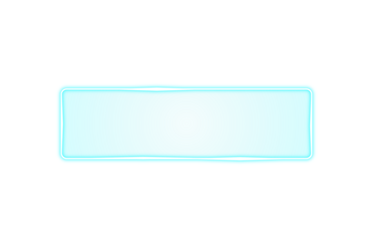 Blue neon light glass frame banner isolated on transparent background. Blank futuristic glowing rectangle border. modern digital  mockup template copy space for text, ads, UI design elements. PNG - Powered by Adobe