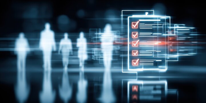A dynamic scene where a business team reviews a checklist and aligns each task with the project while inspecting workflow compliance to boost productivity