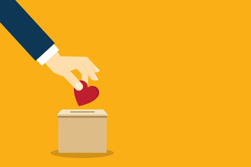 Donation. Concept of charity, love, donate and helping hand.