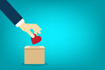 Donation. Concept of charity, love, donate and helping hand.