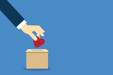 Donation. Concept of charity, love, donate and helping hand.