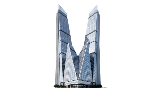 Pixel Art Futuristic Twin Tower Building Icon Transparent PNG