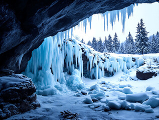 waterfall in the mountains