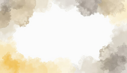 Multicolored watercolor background frame. Mockup for festive greeting card template. Copy space.