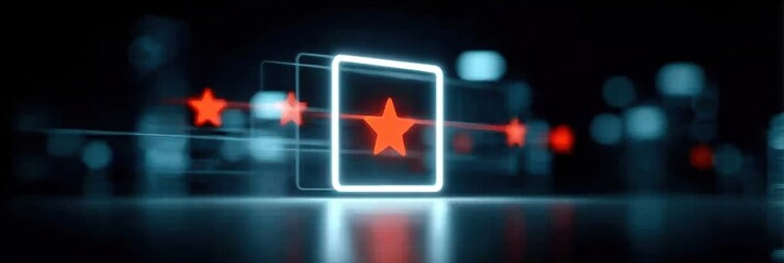 Fototapeta premium Simple elegant frame merging client feedback star rating and service review satisfaction