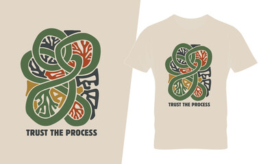 Trust The Process T-shirt Design with Abstract Organic Line Art